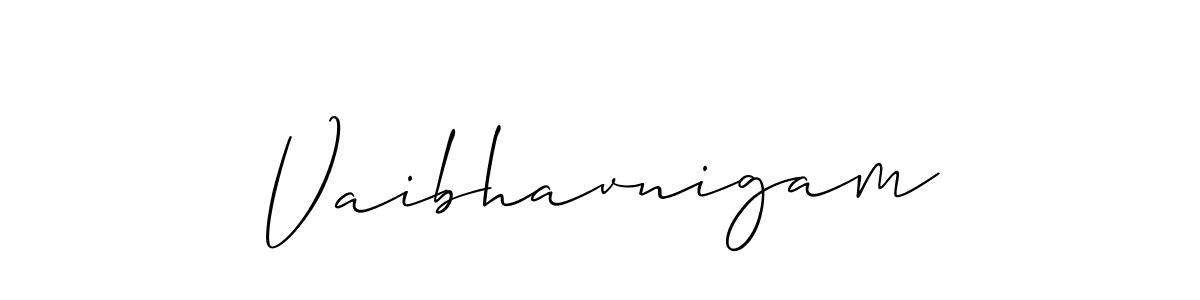 Design your own signature with our free online signature maker. With this signature software, you can create a handwritten (Allison_Script) signature for name Vaibhavnigam. Vaibhavnigam signature style 2 images and pictures png