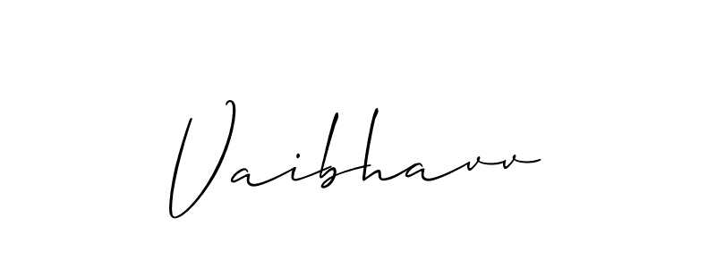 Allison_Script is a professional signature style that is perfect for those who want to add a touch of class to their signature. It is also a great choice for those who want to make their signature more unique. Get Vaibhavv name to fancy signature for free. Vaibhavv signature style 2 images and pictures png