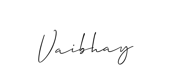 Make a beautiful signature design for name Vaibhay. With this signature (Allison_Script) style, you can create a handwritten signature for free. Vaibhay signature style 2 images and pictures png