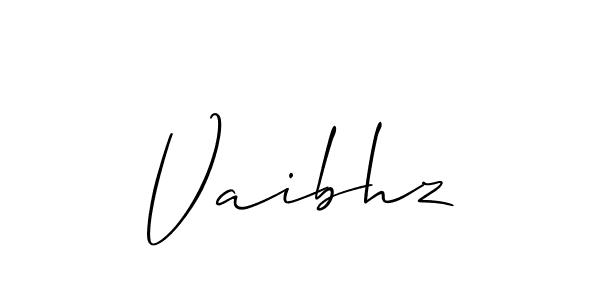 How to make Vaibhz name signature. Use Allison_Script style for creating short signs online. This is the latest handwritten sign. Vaibhz signature style 2 images and pictures png