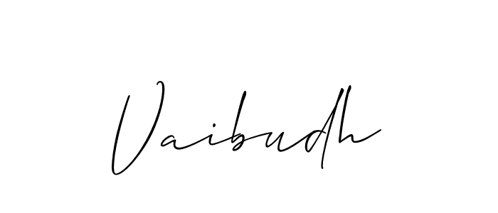 Vaibudh stylish signature style. Best Handwritten Sign (Allison_Script) for my name. Handwritten Signature Collection Ideas for my name Vaibudh. Vaibudh signature style 2 images and pictures png