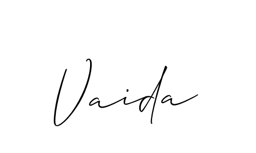 How to make Vaida signature? Allison_Script is a professional autograph style. Create handwritten signature for Vaida name. Vaida signature style 2 images and pictures png