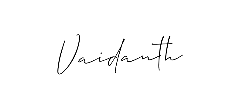 if you are searching for the best signature style for your name Vaidanth. so please give up your signature search. here we have designed multiple signature styles  using Allison_Script. Vaidanth signature style 2 images and pictures png