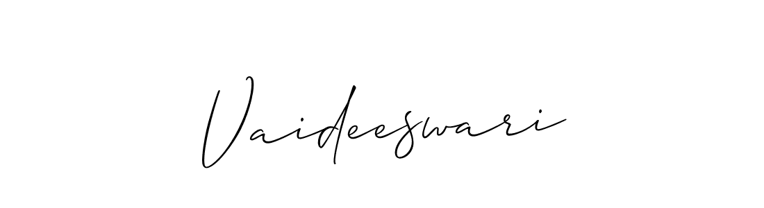 The best way (Allison_Script) to make a short signature is to pick only two or three words in your name. The name Vaideeswari include a total of six letters. For converting this name. Vaideeswari signature style 2 images and pictures png