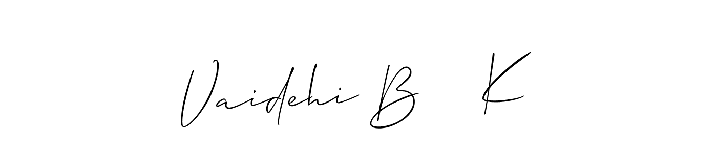 Make a beautiful signature design for name Vaidehi B    K. Use this online signature maker to create a handwritten signature for free. Vaidehi B    K signature style 2 images and pictures png
