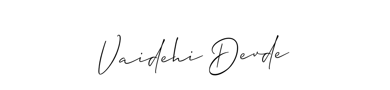 See photos of Vaidehi Devde official signature by Spectra . Check more albums & portfolios. Read reviews & check more about Allison_Script font. Vaidehi Devde signature style 2 images and pictures png