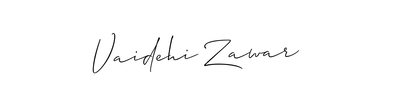 It looks lik you need a new signature style for name Vaidehi Zawar. Design unique handwritten (Allison_Script) signature with our free signature maker in just a few clicks. Vaidehi Zawar signature style 2 images and pictures png