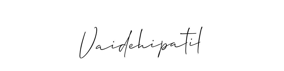 Also You can easily find your signature by using the search form. We will create Vaidehipatil name handwritten signature images for you free of cost using Allison_Script sign style. Vaidehipatil signature style 2 images and pictures png