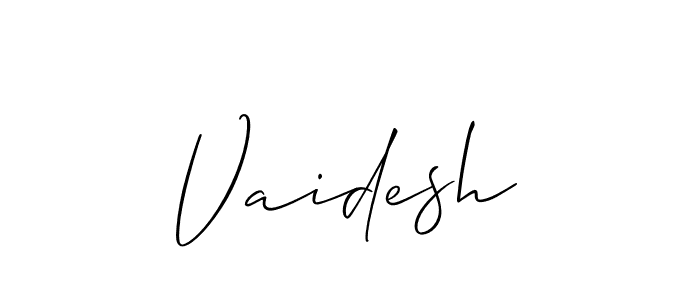 Vaidesh stylish signature style. Best Handwritten Sign (Allison_Script) for my name. Handwritten Signature Collection Ideas for my name Vaidesh. Vaidesh signature style 2 images and pictures png