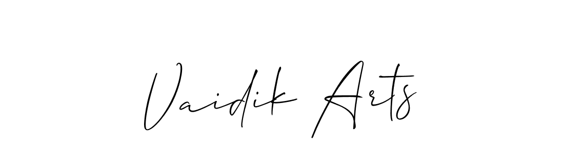 Use a signature maker to create a handwritten signature online. With this signature software, you can design (Allison_Script) your own signature for name Vaidik Arts. Vaidik Arts signature style 2 images and pictures png