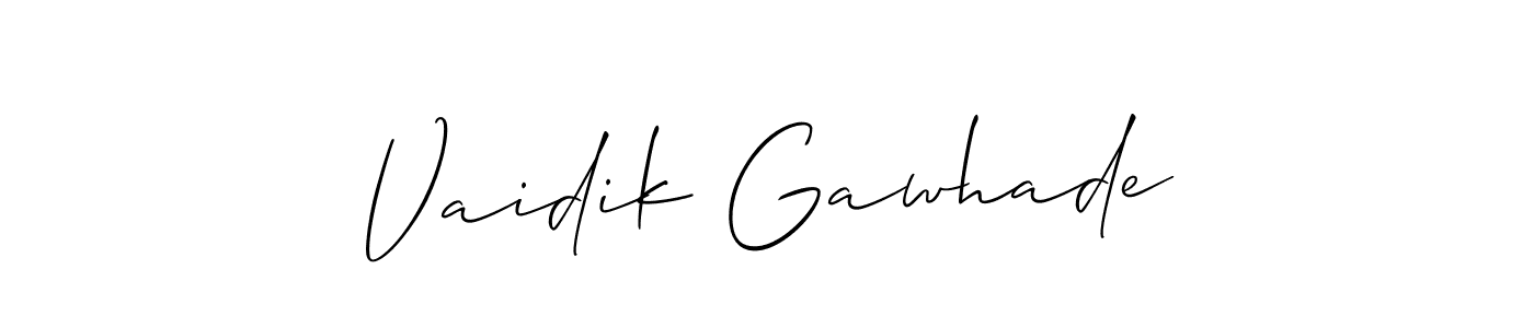 Make a beautiful signature design for name Vaidik Gawhade. Use this online signature maker to create a handwritten signature for free. Vaidik Gawhade signature style 2 images and pictures png