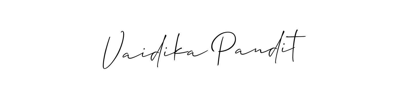 It looks lik you need a new signature style for name Vaidika Pandit. Design unique handwritten (Allison_Script) signature with our free signature maker in just a few clicks. Vaidika Pandit signature style 2 images and pictures png