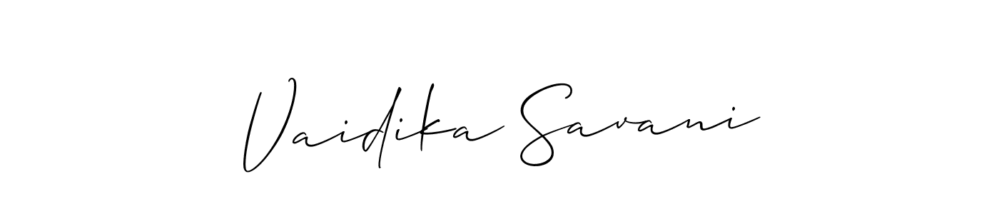 You should practise on your own different ways (Allison_Script) to write your name (Vaidika Savani) in signature. don't let someone else do it for you. Vaidika Savani signature style 2 images and pictures png