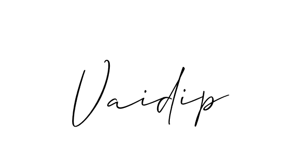 Vaidip stylish signature style. Best Handwritten Sign (Allison_Script) for my name. Handwritten Signature Collection Ideas for my name Vaidip. Vaidip signature style 2 images and pictures png