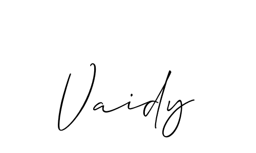 How to make Vaidy signature? Allison_Script is a professional autograph style. Create handwritten signature for Vaidy name. Vaidy signature style 2 images and pictures png