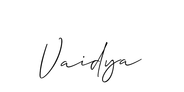 Create a beautiful signature design for name Vaidya. With this signature (Allison_Script) fonts, you can make a handwritten signature for free. Vaidya signature style 2 images and pictures png