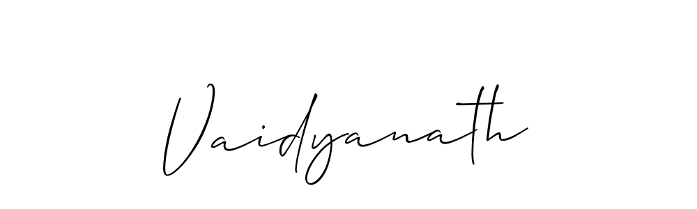 Make a beautiful signature design for name Vaidyanath. With this signature (Allison_Script) style, you can create a handwritten signature for free. Vaidyanath signature style 2 images and pictures png