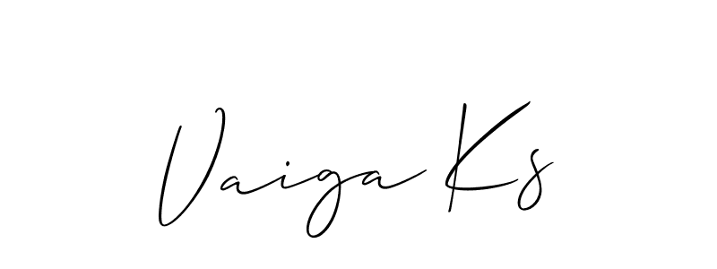How to make Vaiga Ks signature? Allison_Script is a professional autograph style. Create handwritten signature for Vaiga Ks name. Vaiga Ks signature style 2 images and pictures png