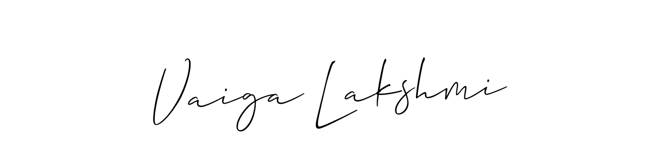 Design your own signature with our free online signature maker. With this signature software, you can create a handwritten (Allison_Script) signature for name Vaiga Lakshmi. Vaiga Lakshmi signature style 2 images and pictures png