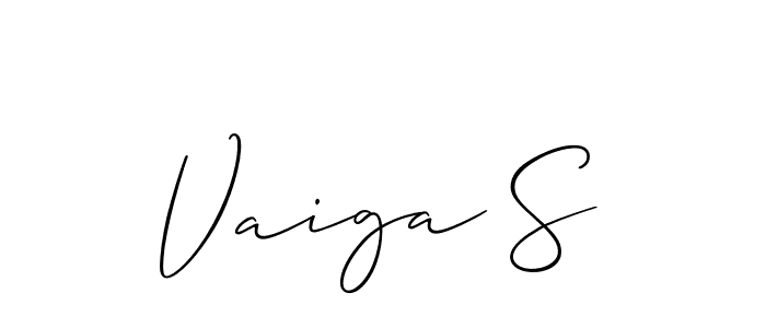 Make a short Vaiga S signature style. Manage your documents anywhere anytime using Allison_Script. Create and add eSignatures, submit forms, share and send files easily. Vaiga S signature style 2 images and pictures png