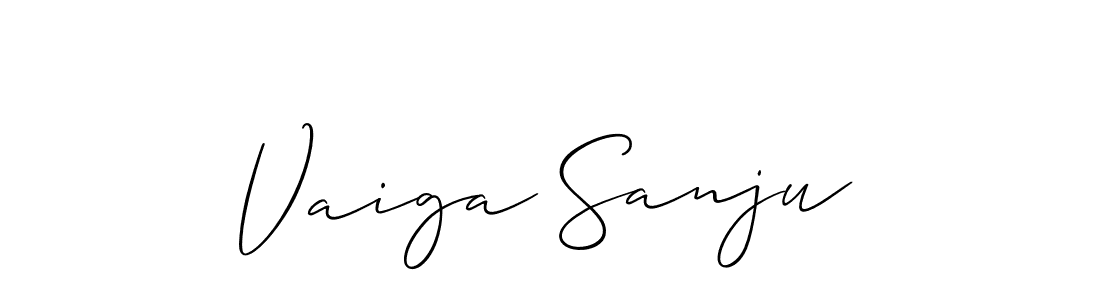 Design your own signature with our free online signature maker. With this signature software, you can create a handwritten (Allison_Script) signature for name Vaiga Sanju. Vaiga Sanju signature style 2 images and pictures png