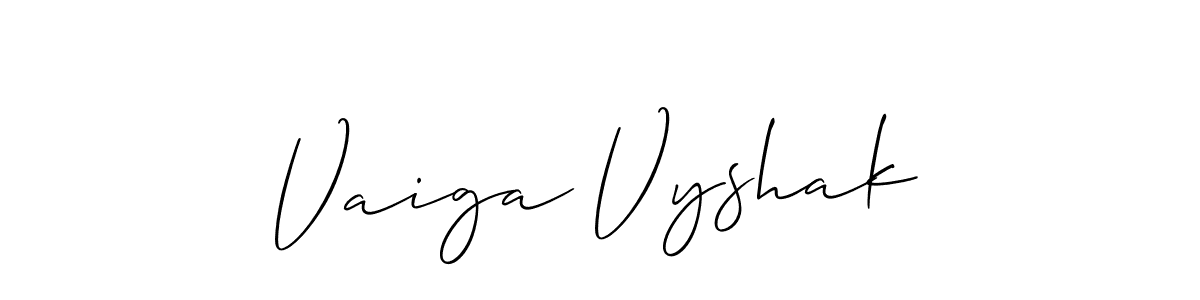 You should practise on your own different ways (Allison_Script) to write your name (Vaiga Vyshak) in signature. don't let someone else do it for you. Vaiga Vyshak signature style 2 images and pictures png