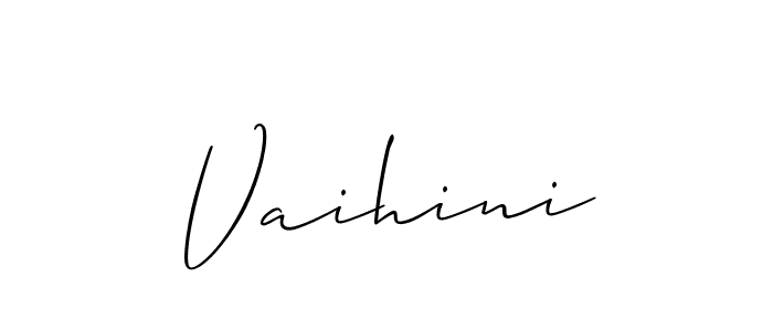How to make Vaihini name signature. Use Allison_Script style for creating short signs online. This is the latest handwritten sign. Vaihini signature style 2 images and pictures png