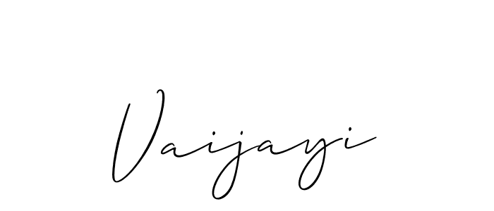 The best way (Allison_Script) to make a short signature is to pick only two or three words in your name. The name Vaijayi include a total of six letters. For converting this name. Vaijayi signature style 2 images and pictures png