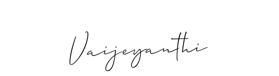 Use a signature maker to create a handwritten signature online. With this signature software, you can design (Allison_Script) your own signature for name Vaijeyanthi. Vaijeyanthi signature style 2 images and pictures png