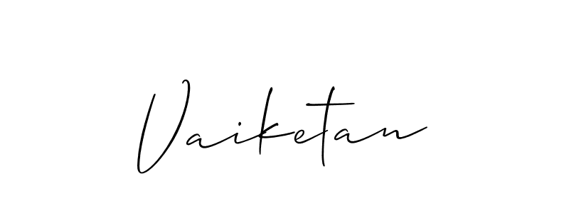 Make a beautiful signature design for name Vaiketan. With this signature (Allison_Script) style, you can create a handwritten signature for free. Vaiketan signature style 2 images and pictures png