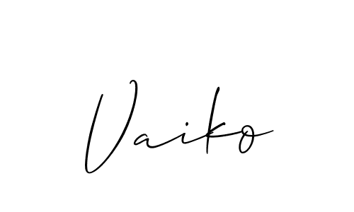 Design your own signature with our free online signature maker. With this signature software, you can create a handwritten (Allison_Script) signature for name Vaiko. Vaiko signature style 2 images and pictures png