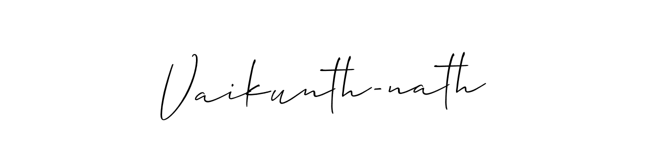 Also You can easily find your signature by using the search form. We will create Vaikunth-nath name handwritten signature images for you free of cost using Allison_Script sign style. Vaikunth-nath signature style 2 images and pictures png