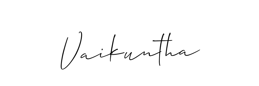 Allison_Script is a professional signature style that is perfect for those who want to add a touch of class to their signature. It is also a great choice for those who want to make their signature more unique. Get Vaikuntha name to fancy signature for free. Vaikuntha signature style 2 images and pictures png