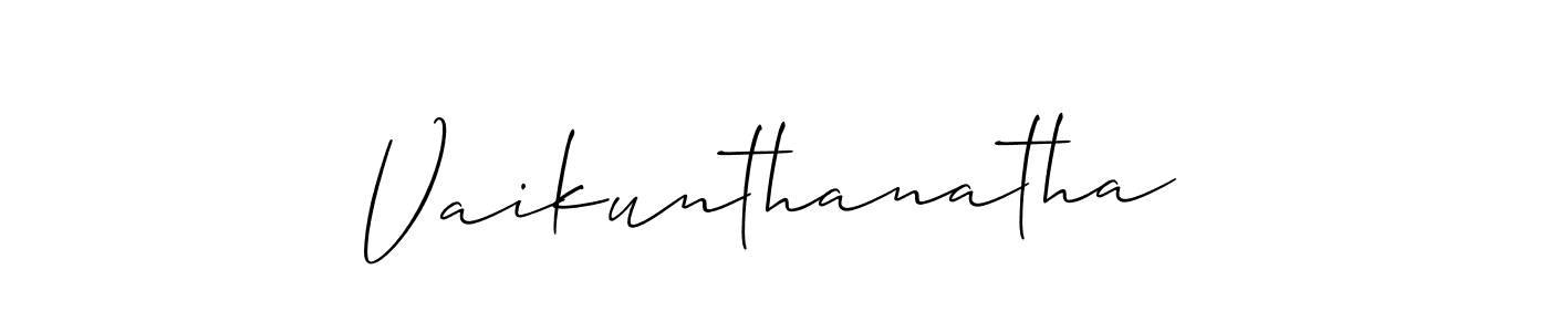 Design your own signature with our free online signature maker. With this signature software, you can create a handwritten (Allison_Script) signature for name Vaikunthanatha. Vaikunthanatha signature style 2 images and pictures png