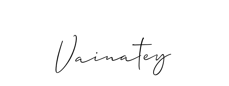 if you are searching for the best signature style for your name Vainatey. so please give up your signature search. here we have designed multiple signature styles  using Allison_Script. Vainatey signature style 2 images and pictures png