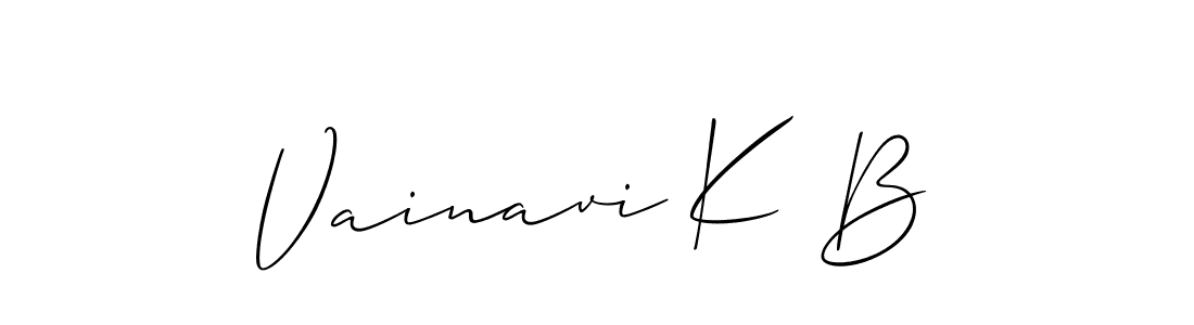 Make a short Vainavi K B signature style. Manage your documents anywhere anytime using Allison_Script. Create and add eSignatures, submit forms, share and send files easily. Vainavi K B signature style 2 images and pictures png