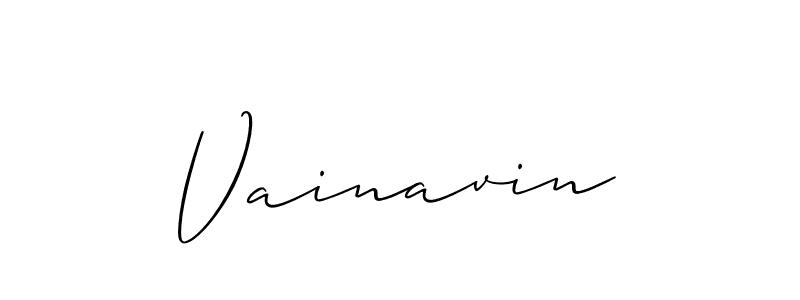 Design your own signature with our free online signature maker. With this signature software, you can create a handwritten (Allison_Script) signature for name Vainavin. Vainavin signature style 2 images and pictures png