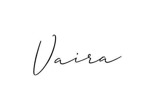Use a signature maker to create a handwritten signature online. With this signature software, you can design (Allison_Script) your own signature for name Vaira. Vaira signature style 2 images and pictures png