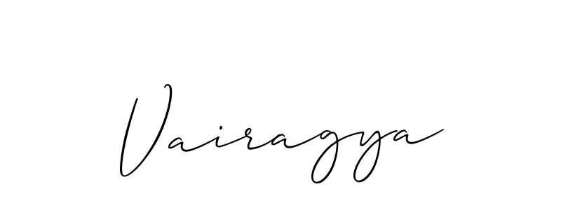 How to make Vairagya signature? Allison_Script is a professional autograph style. Create handwritten signature for Vairagya name. Vairagya signature style 2 images and pictures png