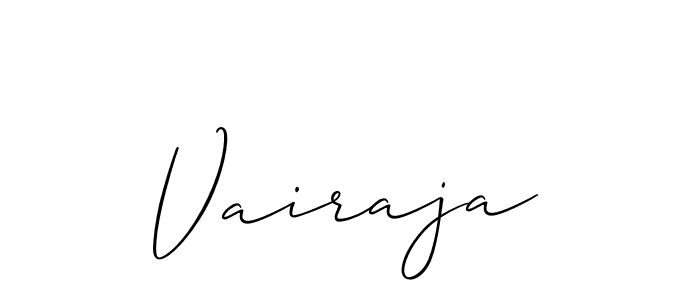 Design your own signature with our free online signature maker. With this signature software, you can create a handwritten (Allison_Script) signature for name Vairaja. Vairaja signature style 2 images and pictures png