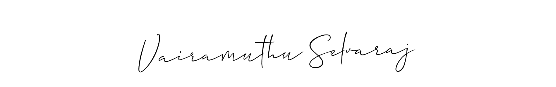 Make a beautiful signature design for name Vairamuthu Selvaraj. With this signature (Allison_Script) style, you can create a handwritten signature for free. Vairamuthu Selvaraj signature style 2 images and pictures png