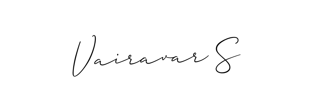 Also You can easily find your signature by using the search form. We will create Vairavar S name handwritten signature images for you free of cost using Allison_Script sign style. Vairavar S signature style 2 images and pictures png