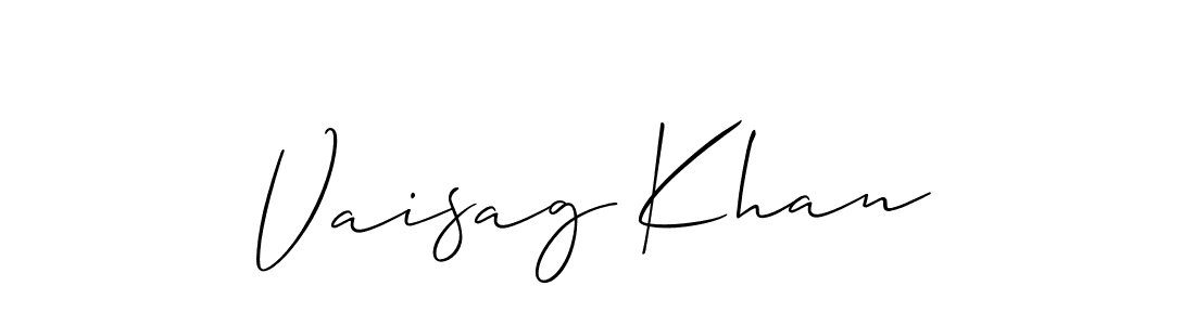 It looks lik you need a new signature style for name Vaisag Khan. Design unique handwritten (Allison_Script) signature with our free signature maker in just a few clicks. Vaisag Khan signature style 2 images and pictures png