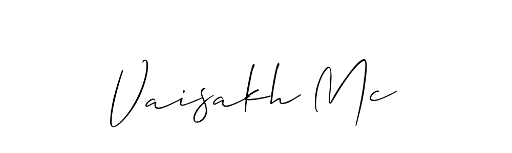 You should practise on your own different ways (Allison_Script) to write your name (Vaisakh Mc) in signature. don't let someone else do it for you. Vaisakh Mc signature style 2 images and pictures png