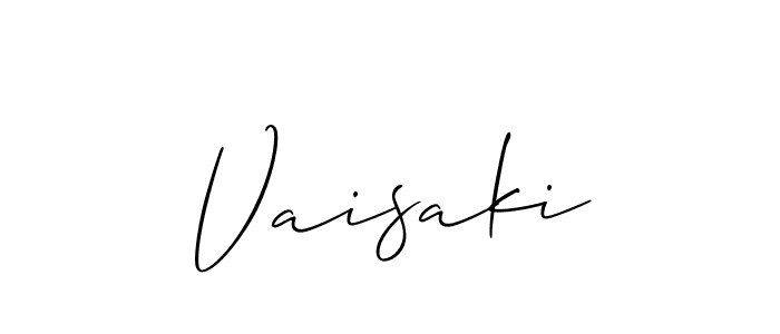 It looks lik you need a new signature style for name Vaisaki. Design unique handwritten (Allison_Script) signature with our free signature maker in just a few clicks. Vaisaki signature style 2 images and pictures png