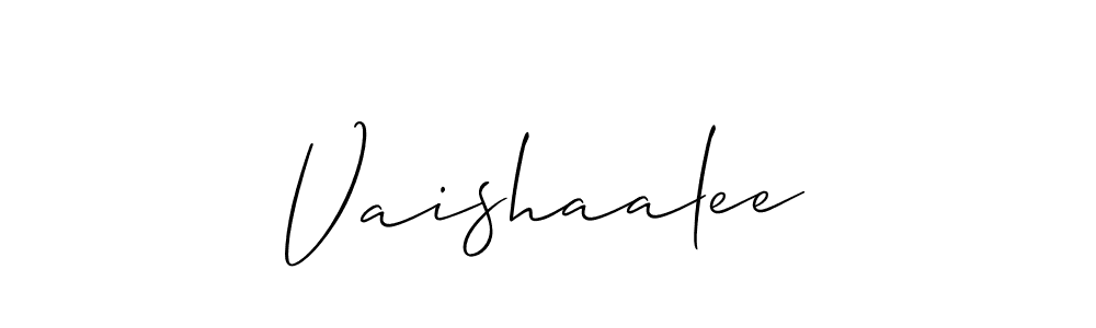 Also You can easily find your signature by using the search form. We will create Vaishaalee name handwritten signature images for you free of cost using Allison_Script sign style. Vaishaalee signature style 2 images and pictures png