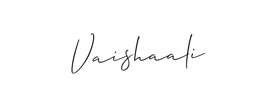 Use a signature maker to create a handwritten signature online. With this signature software, you can design (Allison_Script) your own signature for name Vaishaali. Vaishaali signature style 2 images and pictures png