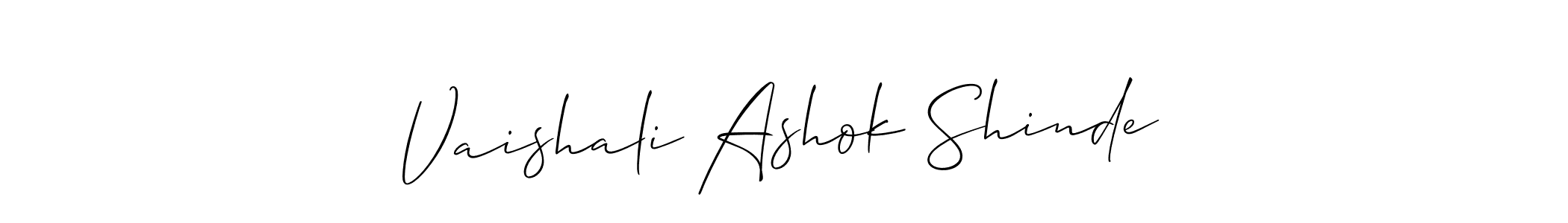 Create a beautiful signature design for name Vaishali Ashok Shinde. With this signature (Allison_Script) fonts, you can make a handwritten signature for free. Vaishali Ashok Shinde signature style 2 images and pictures png