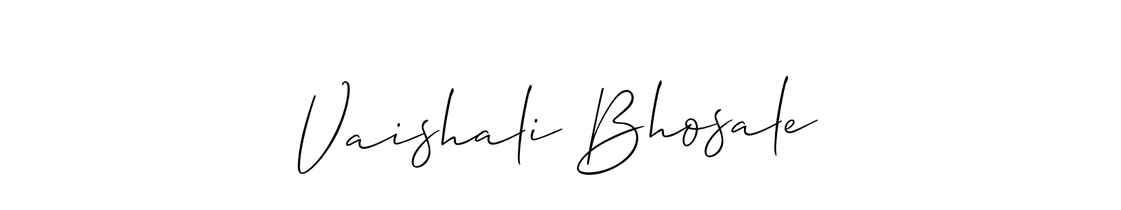 Create a beautiful signature design for name Vaishali Bhosale. With this signature (Allison_Script) fonts, you can make a handwritten signature for free. Vaishali Bhosale signature style 2 images and pictures png