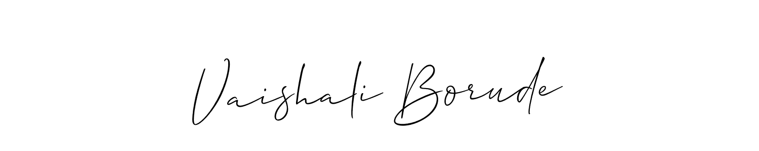 Also You can easily find your signature by using the search form. We will create Vaishali Borude name handwritten signature images for you free of cost using Allison_Script sign style. Vaishali Borude signature style 2 images and pictures png